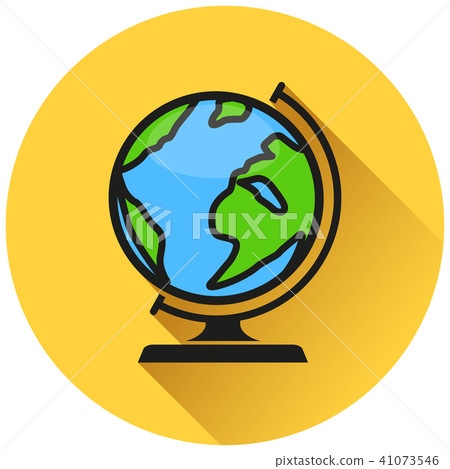 图库插图 globe circle flat icon concept