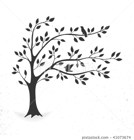 Tree with leaves and birds 41073674