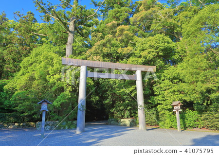 伊勢神宮鳥居 照片素材 圖片 圖庫