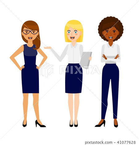 Set of three different smiling business woman - Stock Illustration ...