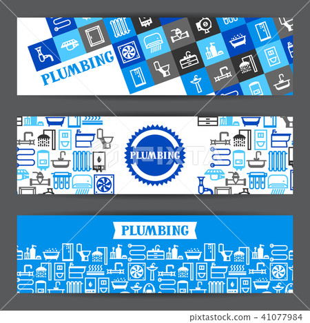 Plumbing banners design. 41077984