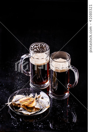 Pair of mugs with beer Pair of mugs with beer 41080321