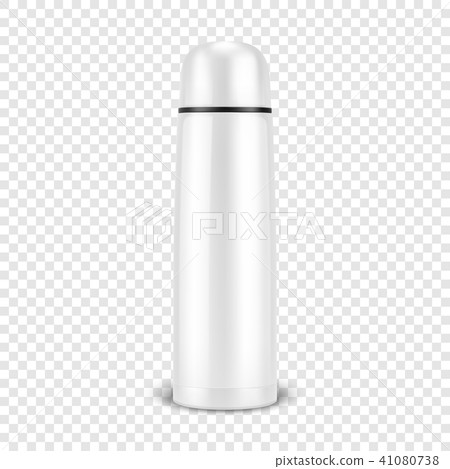 Vector realistic 3d wgite empty glossy metal vacuum thermo tumbler flask closeup isolated on Vector realistic 3d wgite empty glossy metal vacuum thermo tumbler flask closeup isolated on 41080738