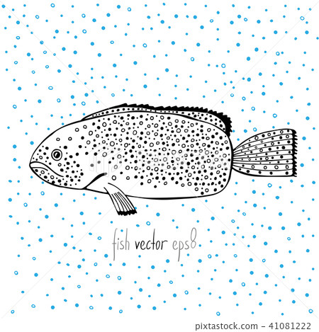 Swimming fish with water bubbles 41081222