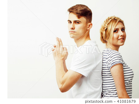 young pretty teenage couple, hipster guy with his girlfriend hap 41081679