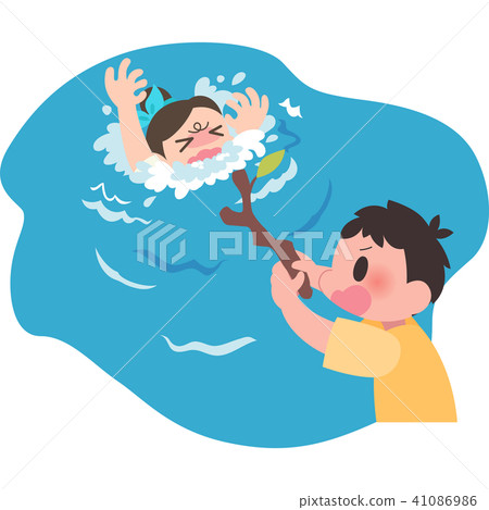 A drowning woman and a man rescuing A drowning woman and a man rescuing 41086986
