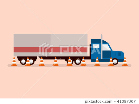 Big truck with traffic cones Big truck with traffic cones 41087307