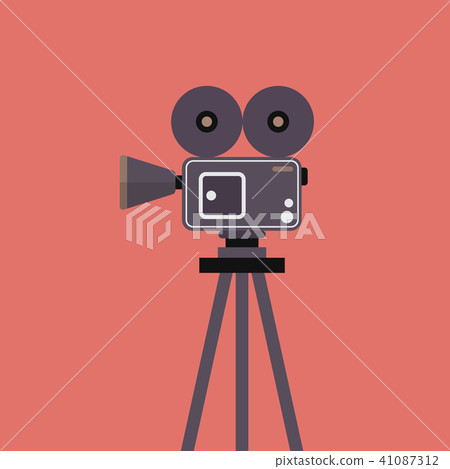 Movie camera on tripod 41087312