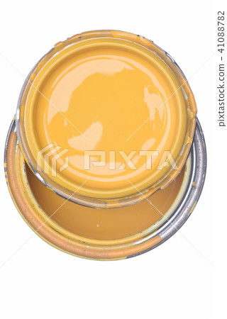 Yellow paint can isolated on white background 41088782
