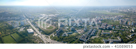 Aerial panoramic view from the drone, a view of the bird's eye view of the city of Kiev, a view of 41089053