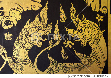 Thai Culture NAKA pattern on the fall in temple Thai Culture NAKA pattern on the fall in temple 41090447