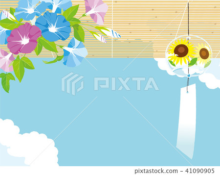 Wind chimes and morning glory background illustration 41090905