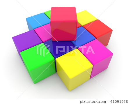 Colorful cube stack 41091958