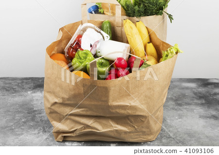 Various healthy food in paper bag Various healthy food in paper bag 41093106