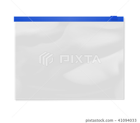Empty transparent plastic zipper slider bag 41094033