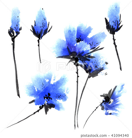 Blue flowers illustration Blue flowers illustration 41094340