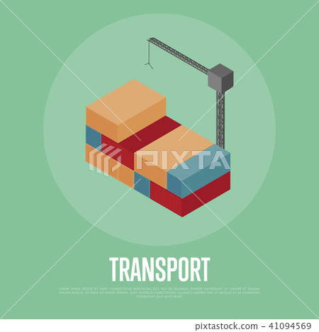 Transport banner with freight crane Transport banner with freight crane 41094569