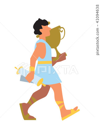 Ancient greek with vase and scroll 41094638