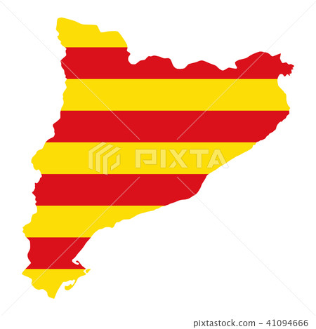 Flag of Catalonia, Senyera, in silhouette Flag of Catalonia, Senyera, in silhouette 41094666
