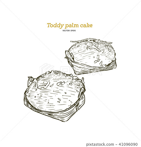 Khanom Tarn, Toddy Palm Cake Topped wih Coconut. Khanom Tarn, Toddy Palm Cake Topped wih Coconut. 41096090