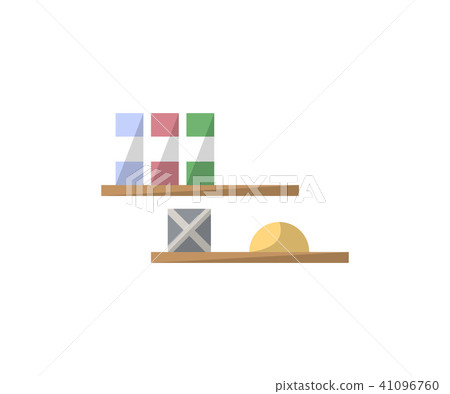 Shelf with books isolated icon in flat style Shelf with books isolated icon in flat style 41096760