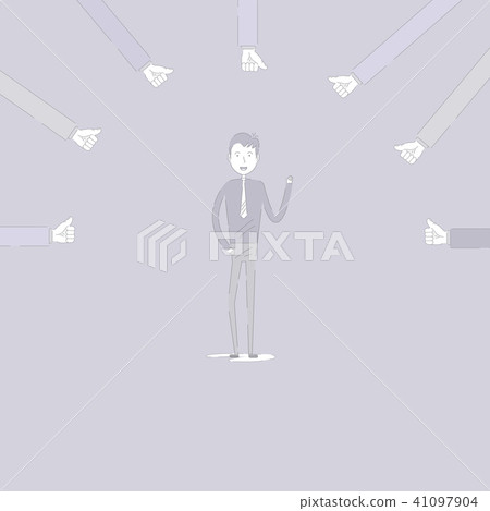 Proud businessman, Human hands.Cartoon character 41097904