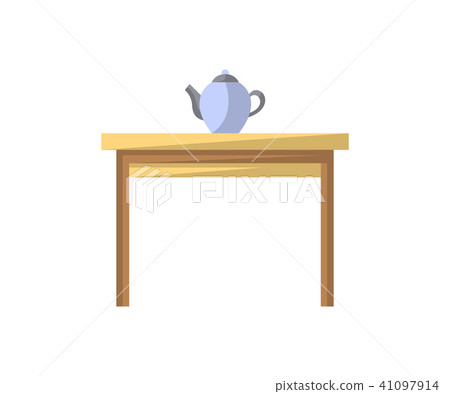 Teapot on table isolated icon in flat style Teapot on table isolated icon in flat style 41097914