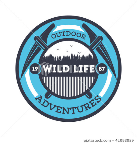 Wildlife adventures vintage isolated badge 41098089