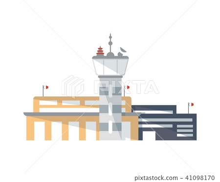 Airport building with control tower - Stock Illustration [41098170] - PIXTA