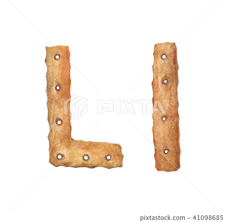 Cookie letter L on white background. Cookie letter L on white background. 41098685