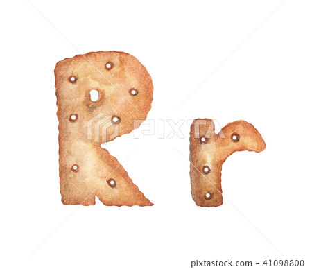 Cookie letter R on white background. - Stock Illustration [41098800 ...