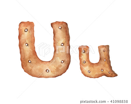 Cookie letter U on white background. 41098838
