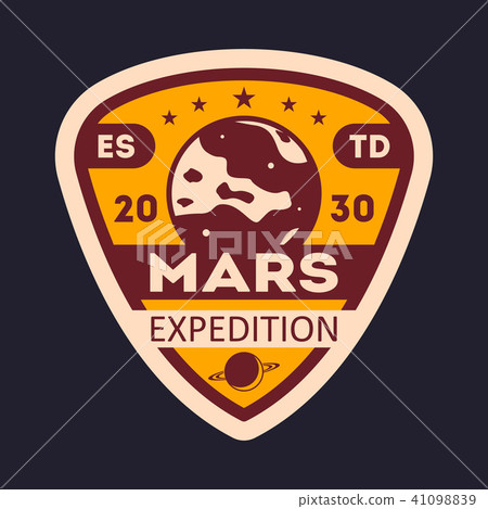 Martian research vintage isolated label 41098839