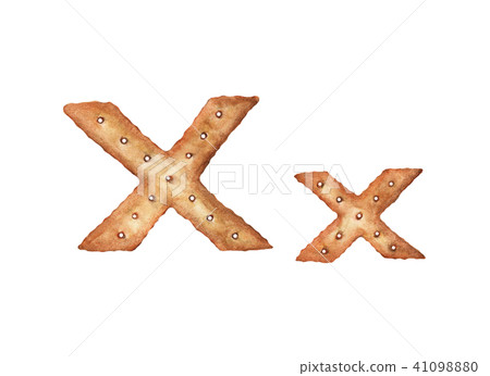 Cookie letter X on white background. 41098880