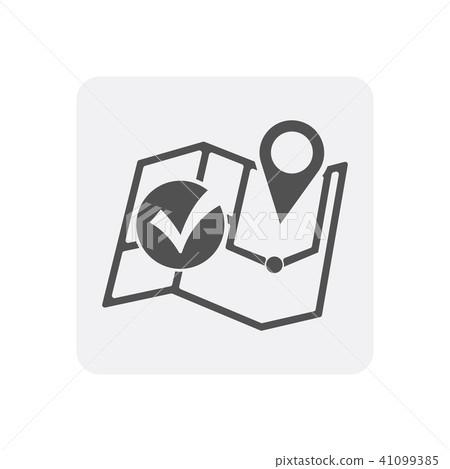 Quality control at home icon with pin pointer 41099385