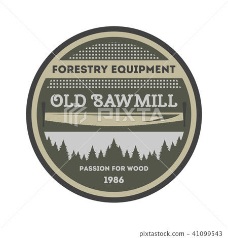 Sawmill equipment vintage isolated label 41099543