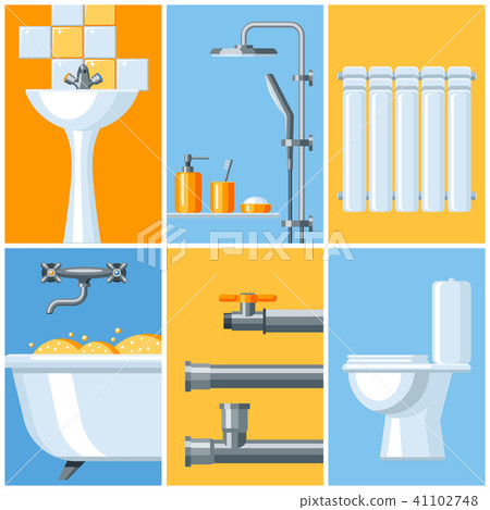 Bathroom interior. Plumbing background. 41102748