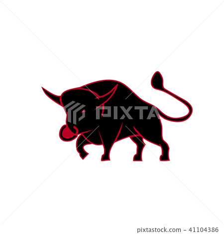 Bull black silhouette - stand on its legs 41104386