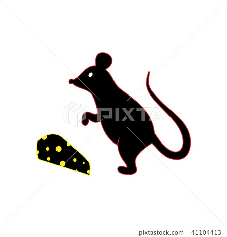 black silhouette of a mouse 41104413
