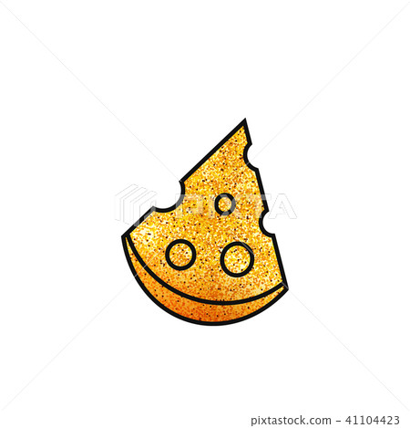 Golden sparkling piece of cheese Golden sparkling piece of cheese 41104423