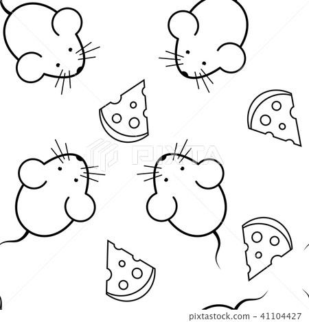 seamless pattern - mouse and cheese seamless pattern - mouse and cheese 41104427