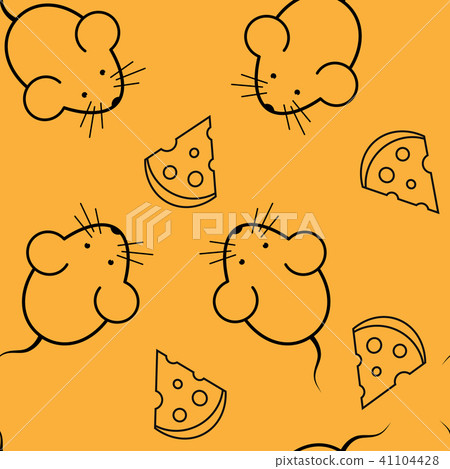 seamless pattern - mouse and cheese 41104428