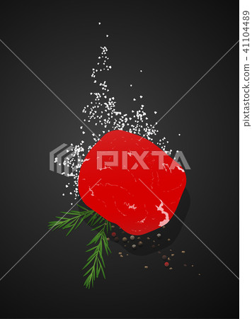 Raw beef, tenderloin steak on dark background Raw beef, tenderloin steak on dark background 41104489