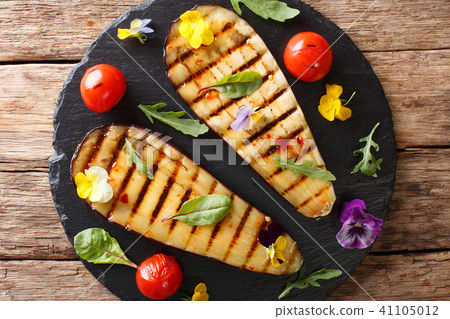 Summer appetizer from grilled eggplants Summer appetizer from grilled eggplants 41105012