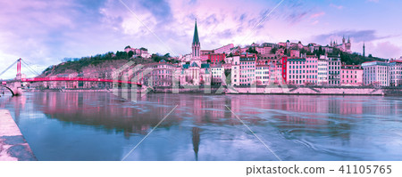 Old town of Lyon at gorgeous sunset, France Old town of Lyon at gorgeous sunset, France 41105765