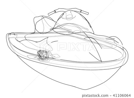 Jet ski sketch. Vector Jet ski sketch. Vector 41106064