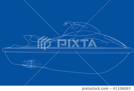 Jet ski sketch. Vector 41106065
