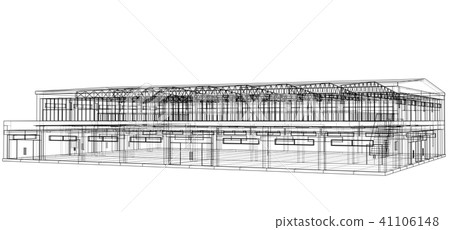 Warehouse sketch. Vector 41106148