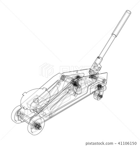 Hydraulic floor jack outline. Vector 41106150