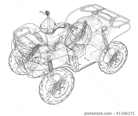 ATV quadbike concept outline. Vector ATV quadbike concept outline. Vector 41106171
